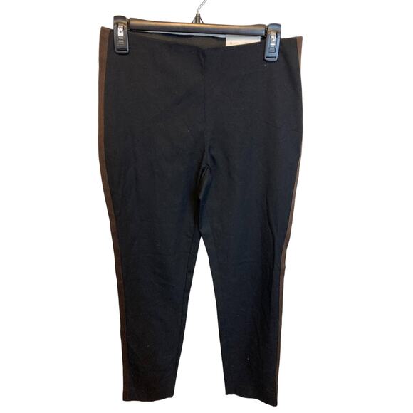 A New Day Black & Tan Skinny Ankle High Elastic Waist Trouser Pants Size 6 - Picture 1 of 7